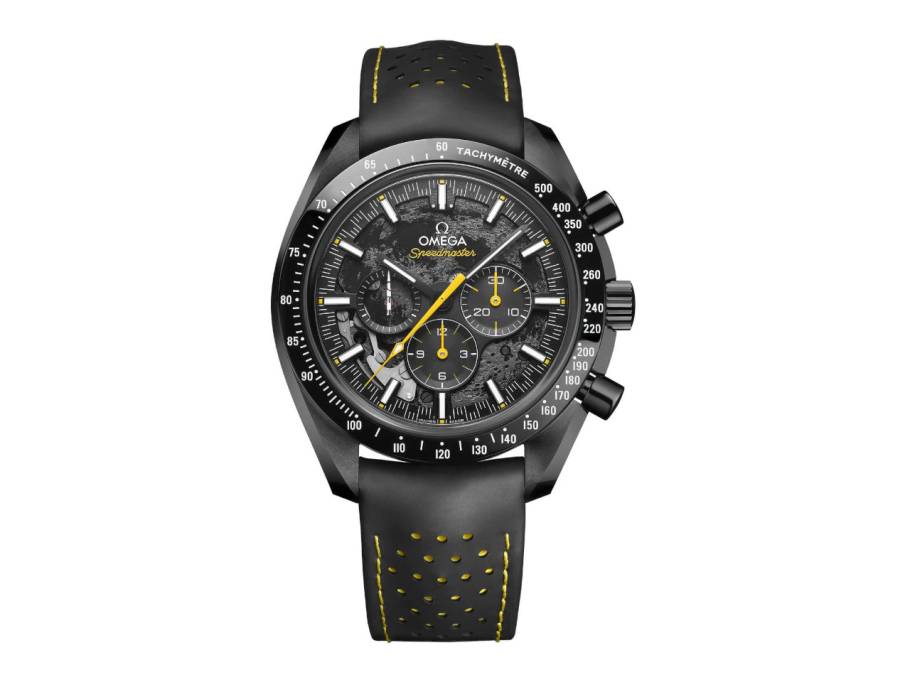 Speedmaster Dark Side of the Moon Apollo 8 Chronograph Handaufzug Edelstahl 44mm schwarzes Zifferblatt schwarzes Kautschukband