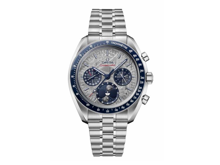 Speedmaster Mondphase Chronograph Handaufzug Edelstahl 43mm graues Zifferblatt Metallband