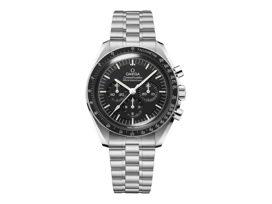 Speedmaster Moonwatch Professional Chronograph Handaufzug Edelstahl 42mm schwarzes Zifferblatt Metallband