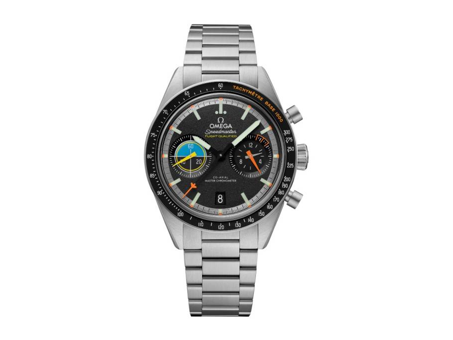 Speedmaster Pilot Chronograph Automatik Edelstahl 40mm schwarzes Zifferblatt Metallband