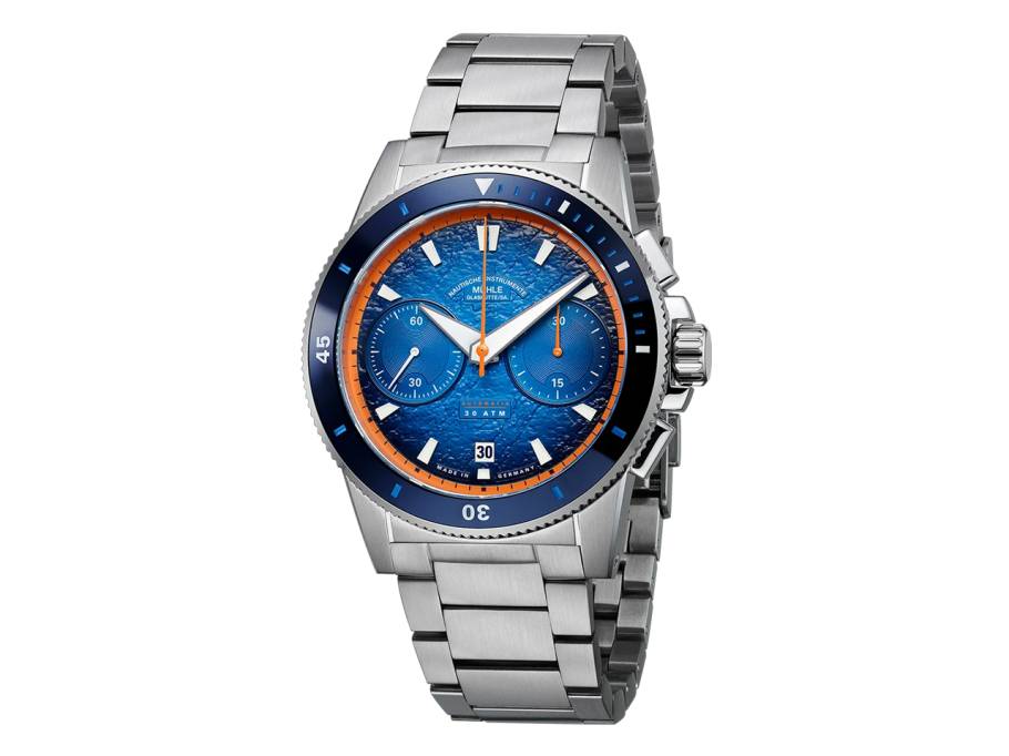 Sportivo Active Chronograph Automatik Edelstahl 42,5mm blaues Zifferblatt Metallband