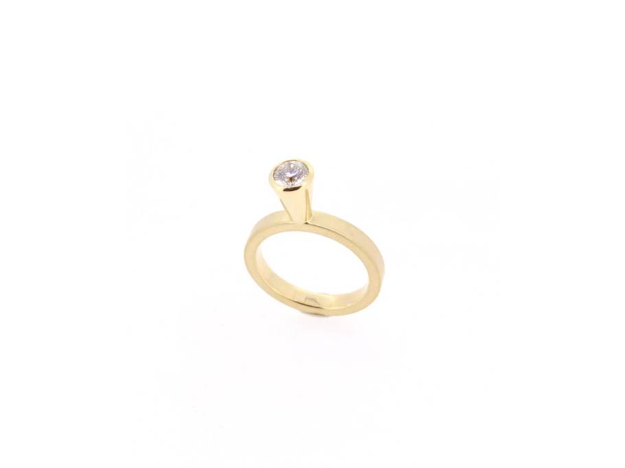 Ring Mini Mini Gelbgold mit Brillant 5mm