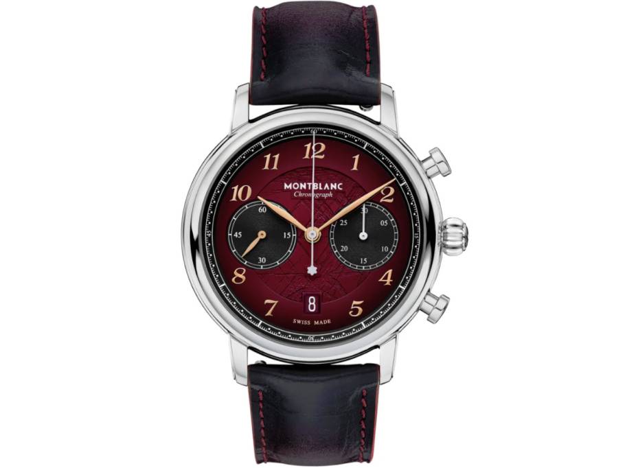  Star Legacy Chronograph Limited Edition Automatik Edelstahl 42mm bordauxfarbenes Zifferblatt schwarzes Lederband