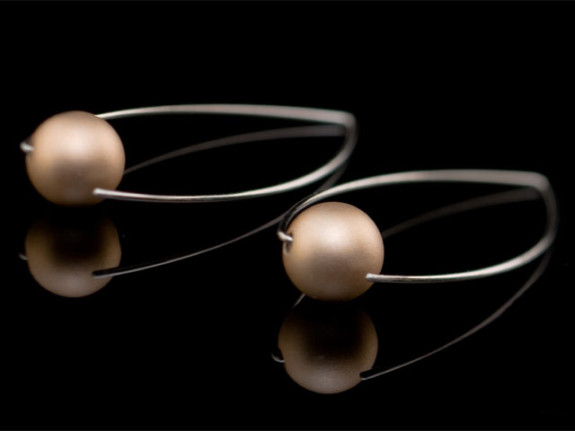 Ohrhänger Metallic Edelstahl Aluminium gold