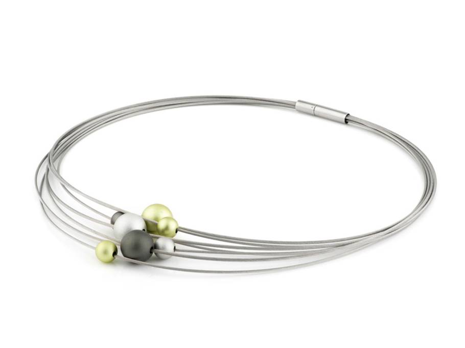 Collier Edelstahl Aluminium silber lemon anthrazit