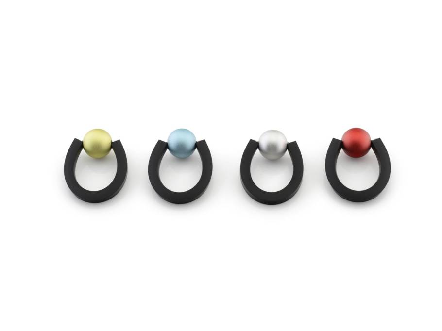 Ring Aluminium mit Kautschuk (lemon, hellblau, silber oder rot)