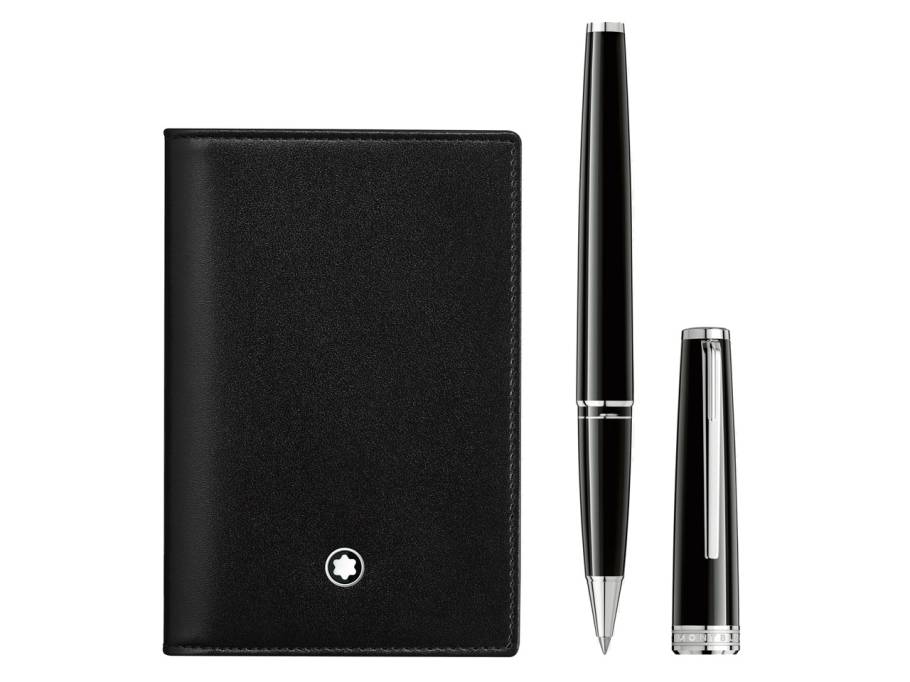 Meisterstück Set aus PIX Rollerball und Kartenetui schwarz