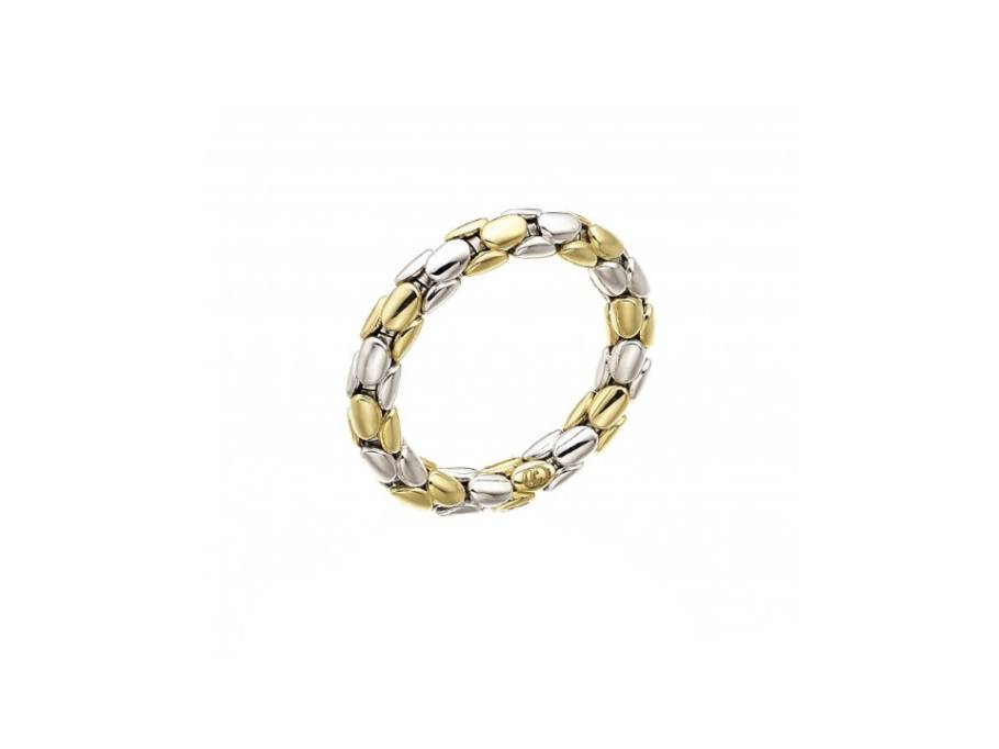 Stretch Spring Ring Gelbgold und Weißgold 3mm flexibel