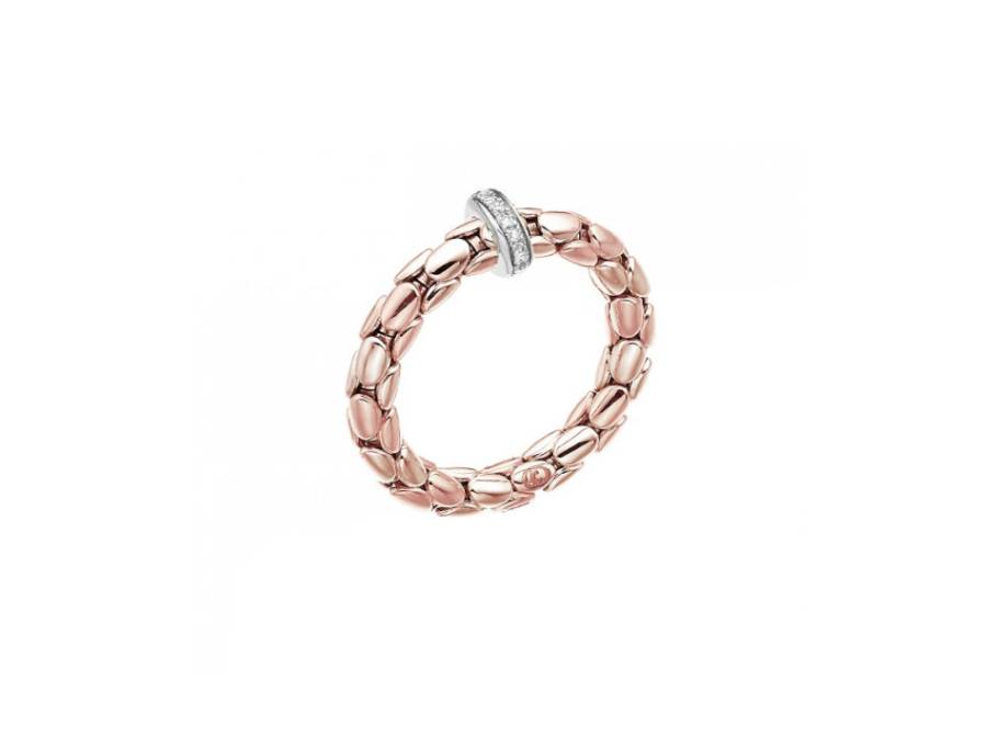 Stretch Spring Ring Roségold 3mm mit Brillanten 0,100ct flexibel