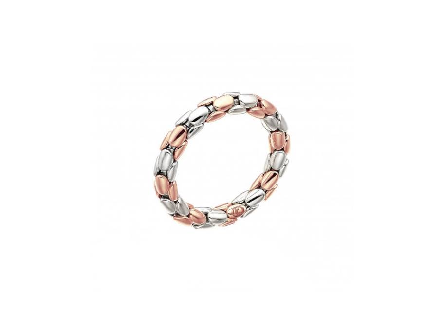 Stretch Spring Ring Roségold und Weißgold 3mm flexibel