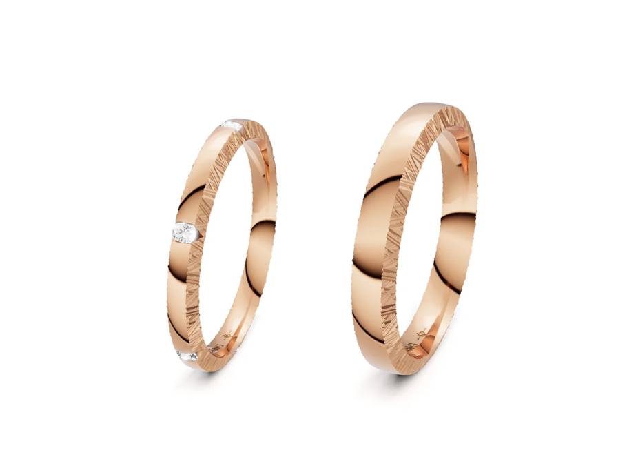 Trauringpaar Sun Rotgold 2,5mm Gloss