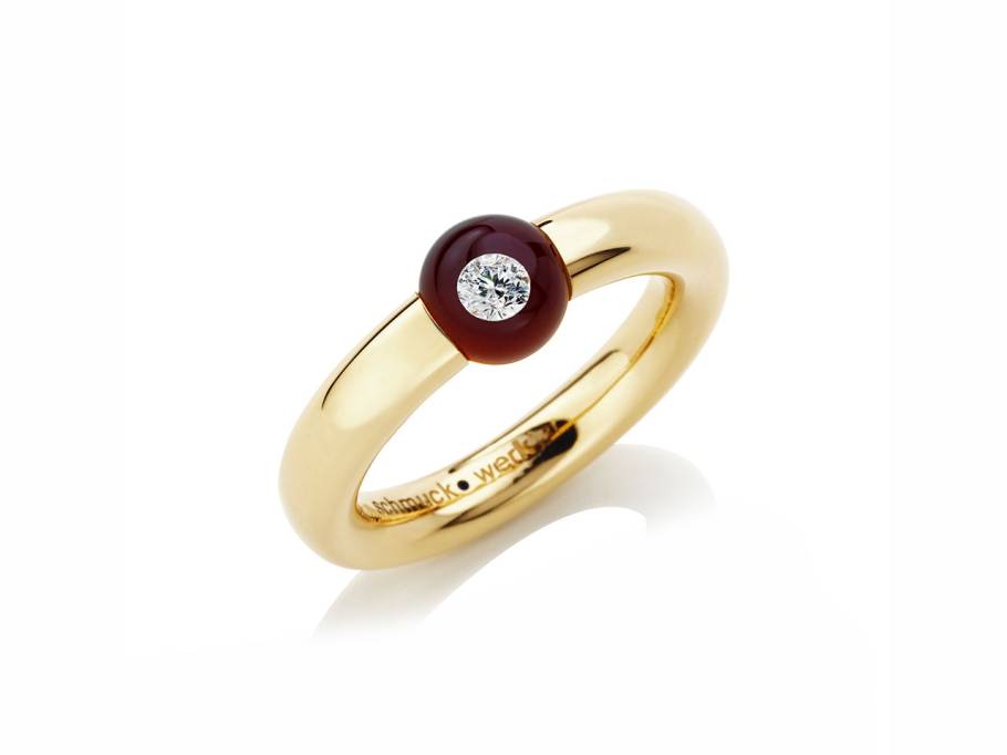 Glasklar Kugel Ring Gelbgold 4 mm