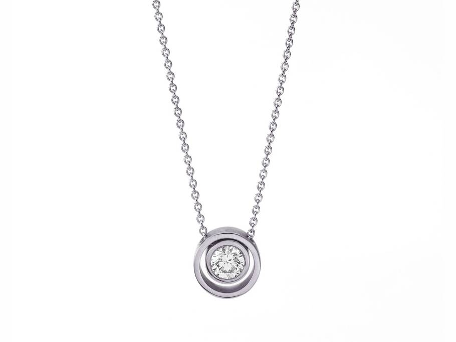 Collier Saturn Weißgold mit Brillant