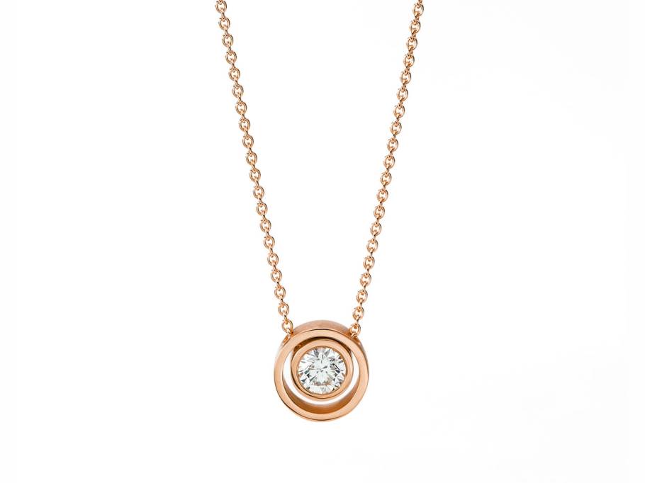  Collier Saturn Rotgold mit Brillant