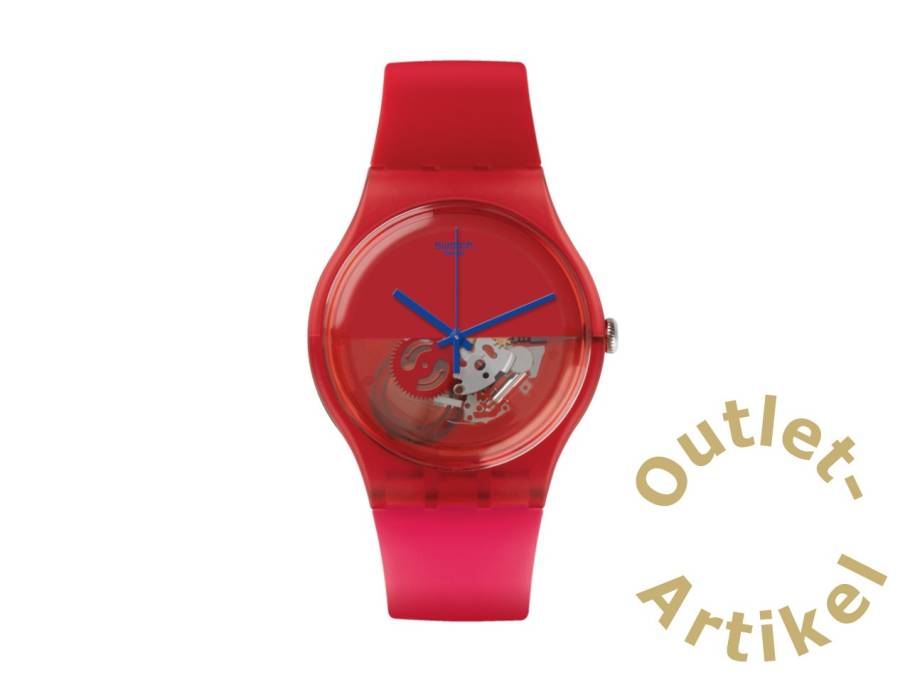 "Dipred" Quarz Kunststoff 40mm rotes Zifferblatt rotes Silikonband