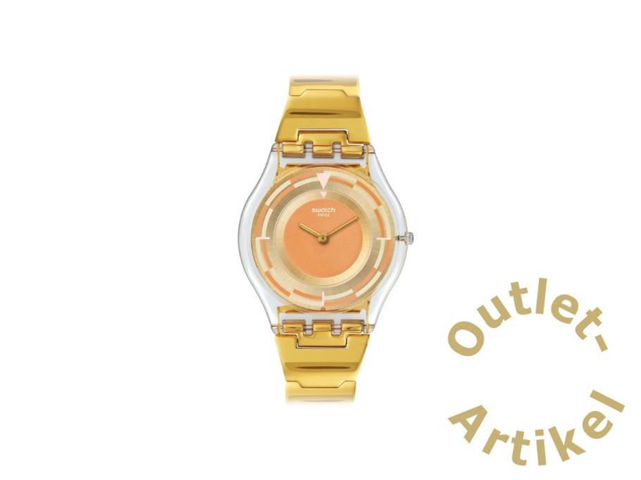"Schupe" Quarz Kunststoff 34mm gelbes Zifferblatt gelbes Silikonband