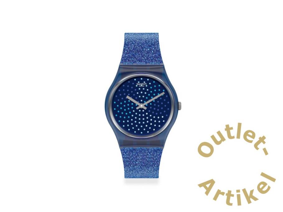 "Blumino" Quarz Kunststoff 34mm blaues Zifferblatt blaues Silikonband