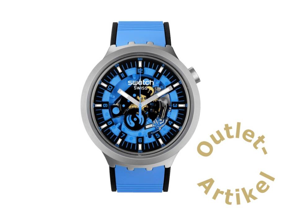 "Zure Blue Daze" Quarz Edelstahl 47mm blaues Zifferblatt blaues Kautschukband