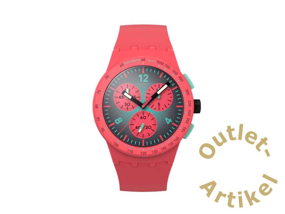 "Paradiso Kinetiko" Quarz Kunststoff 42mm schwarzes Zifferblatt pinkes Silikonband