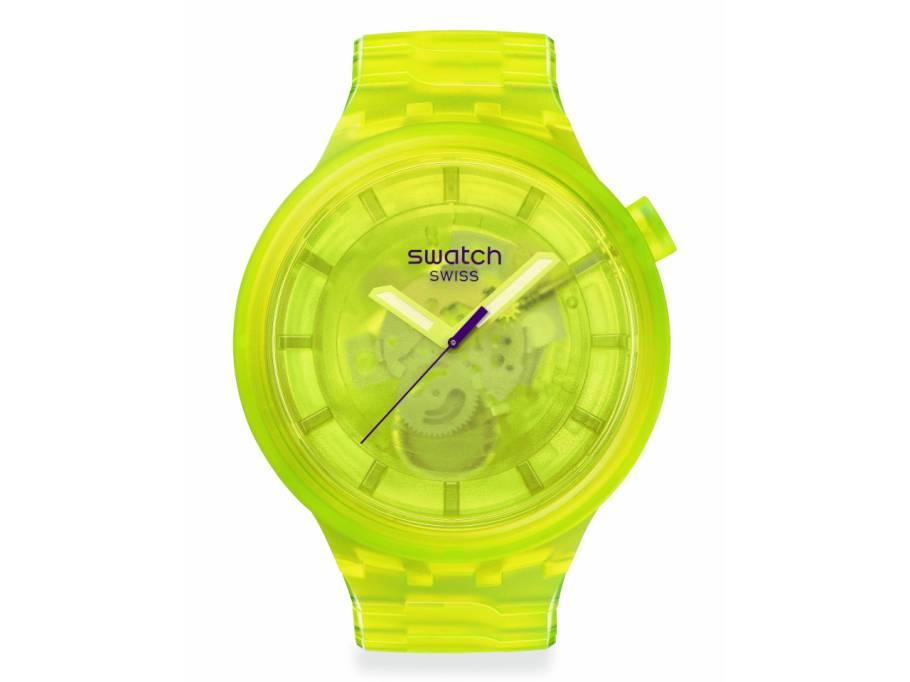 Big Bold Biosourced Colours of Joy Yellow Quarz Kunststoff 47mm gelbes Zifferblatt gelbes Kunststoffband