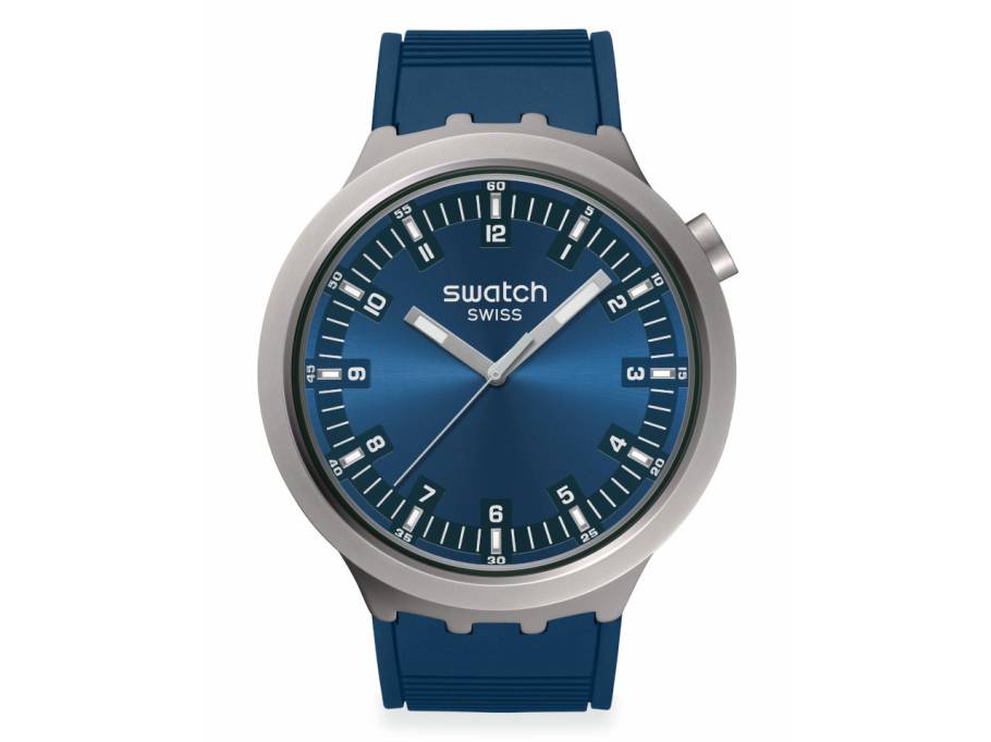Big Bold Irony Indigo Hour Quarz Edelstahl 47mm blaues Zifferblatt blaues Kautschukband