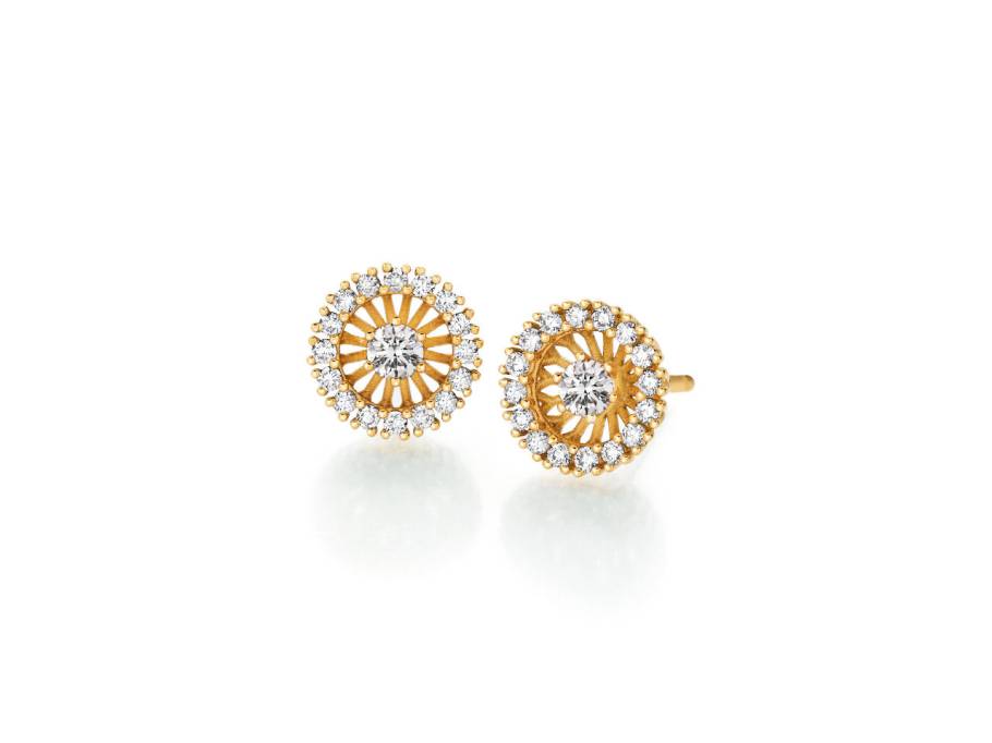 Swing Boho Ohrstecker Small Gelbgold mit Brillanten 0,488ct