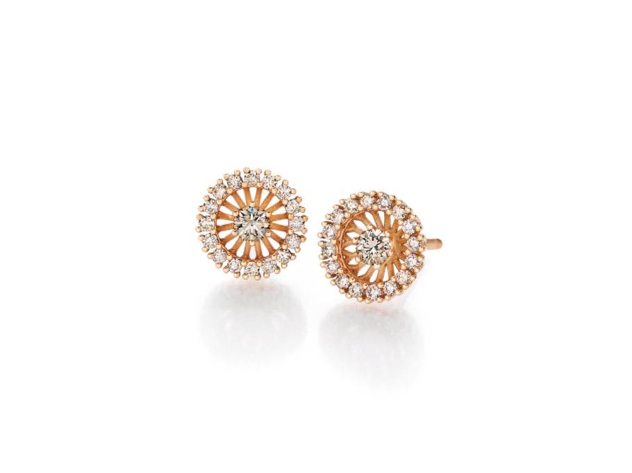 Swing Boho Ohrstecker Small Roségold mit Brillanten 0,488ct naturbraun