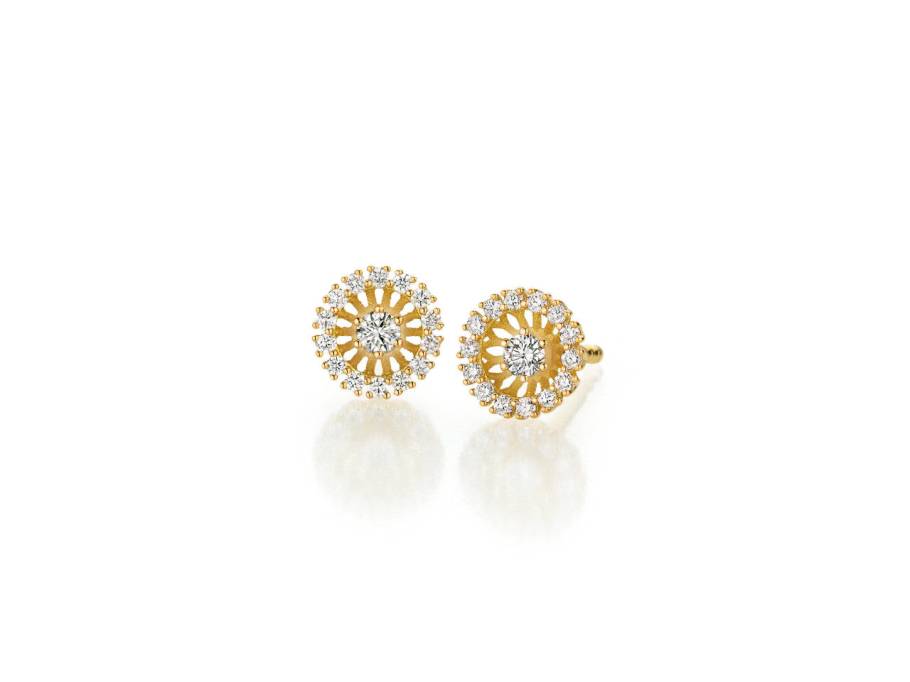 Swing Boho xs Ohrstecker Gelbgold mit Brillanten 0,230ct
