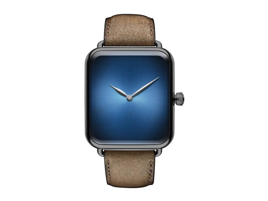 H. Moser Swiss Alp Watch Handaufzug Edelstahl Funky Blue DLC Concept Limited Edition