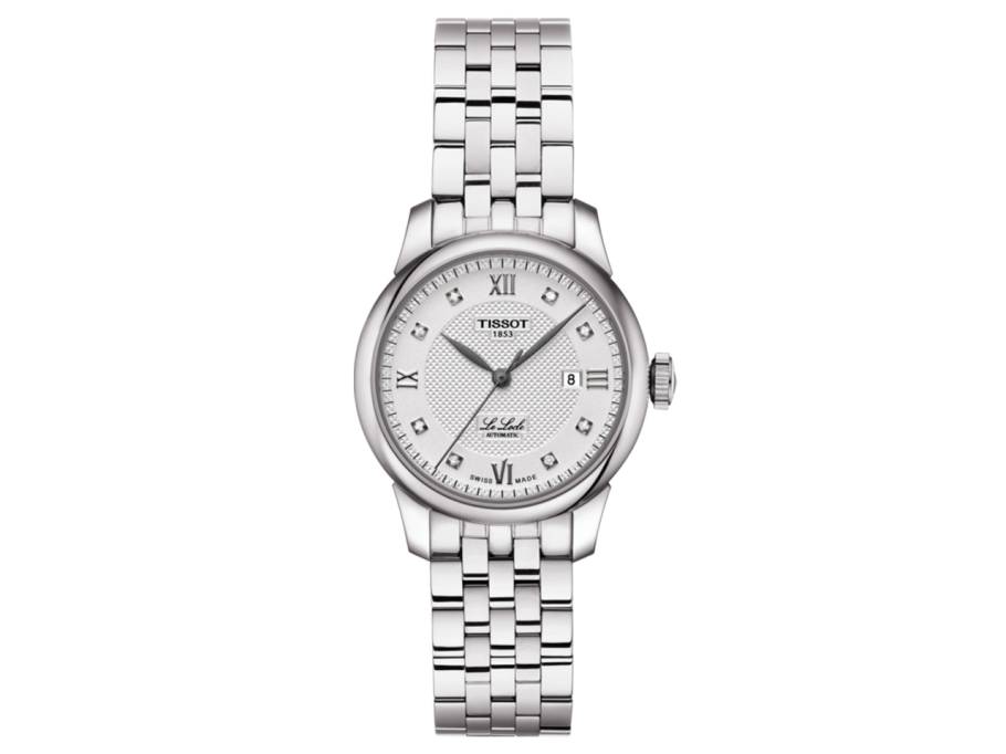 Le Locle Damenuhr Automatic Edelstahl Edelstahlband mit Diamanten
