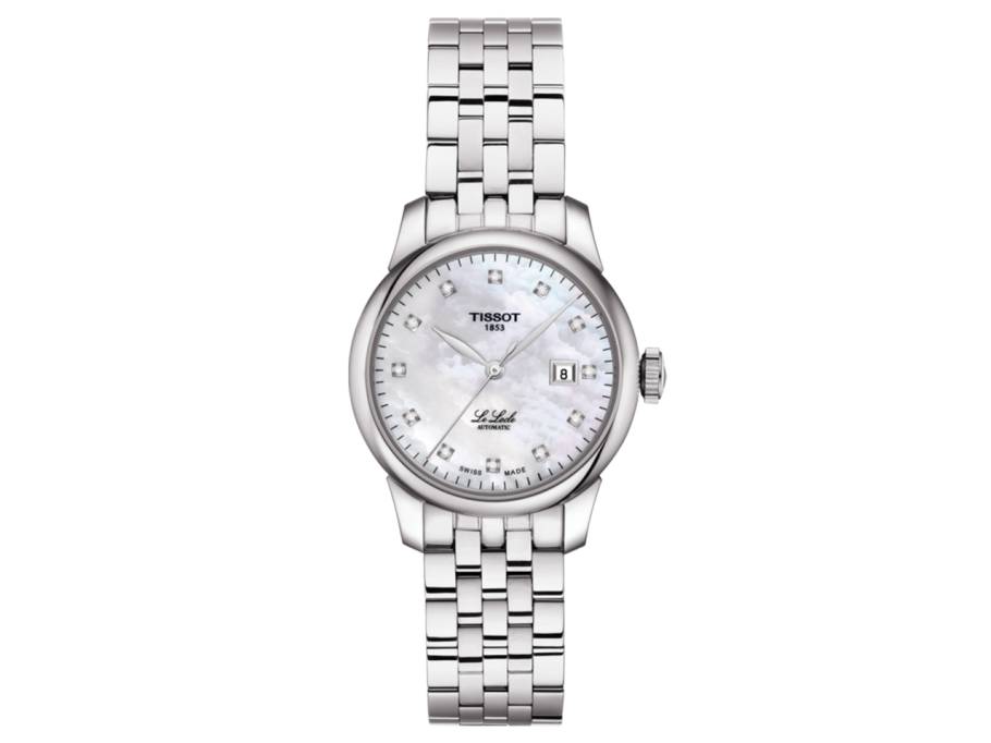 Le Locle Damenuhr Automatic Edelstahl Edelstahlband mit Diamanten