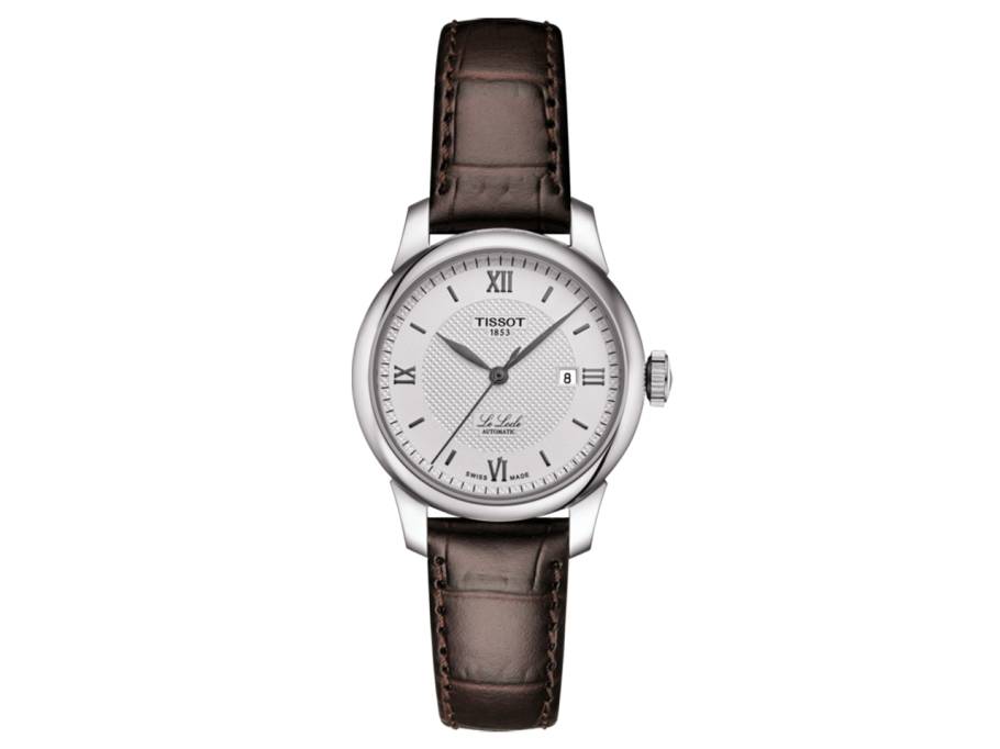 Le Locle Damenuhr Automatic Edelstahl braunes Lederband