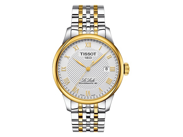 Le Locle Automatic Powermatic 80 PVD gelbgold bicolor silber Metallband