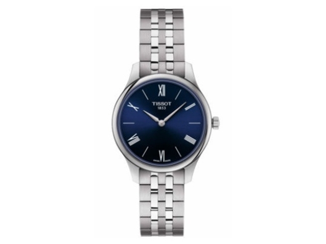 Tradition 5.5 Damenuhr blau Edelstahlband