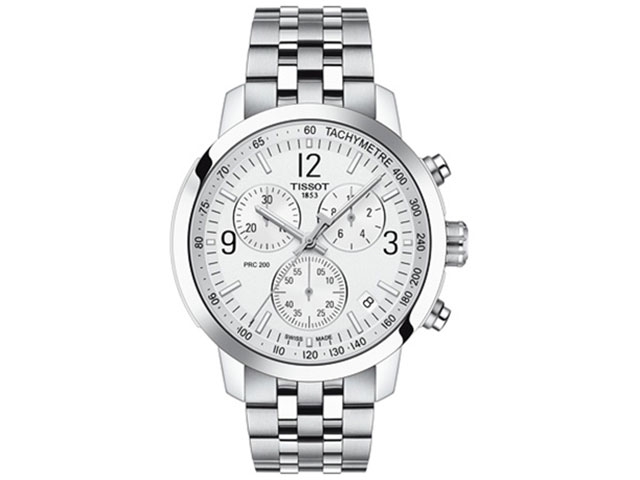 PRC200 Quarz Chronograph silbernes Zifferblatt Edelstahlband