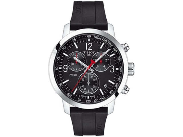PRC200 Quarz Chronograph schwarzes Zifferblatt schwarzes Kautschukband