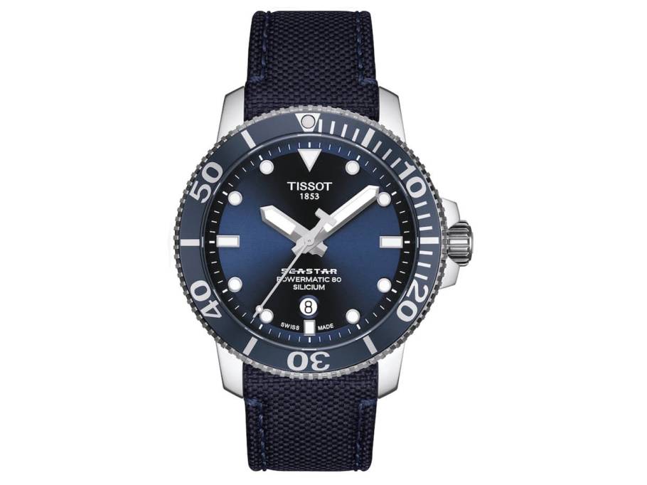 Seastar 1000  Powermatic 80 Silizium blaues Zifferblatt Textilband