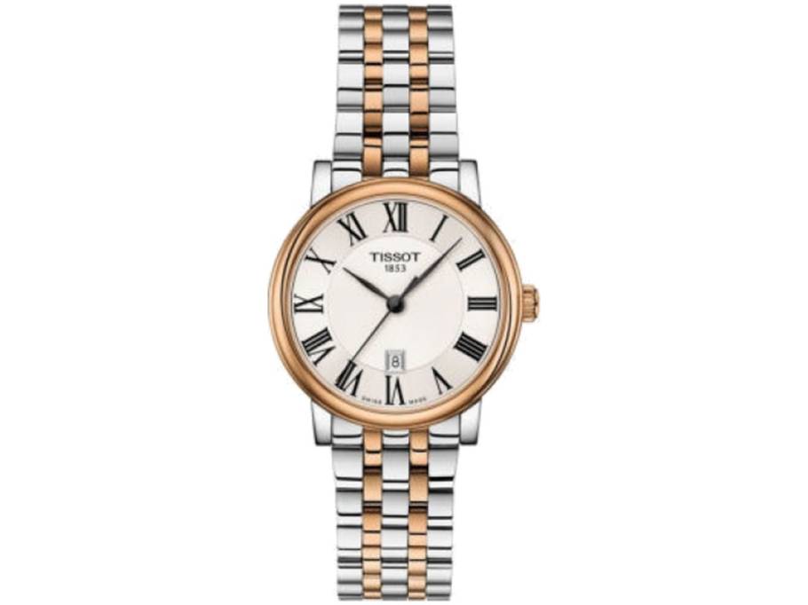 Carson Lady Quarz Edelstahl rosegold PVD weiß Edelstahlband