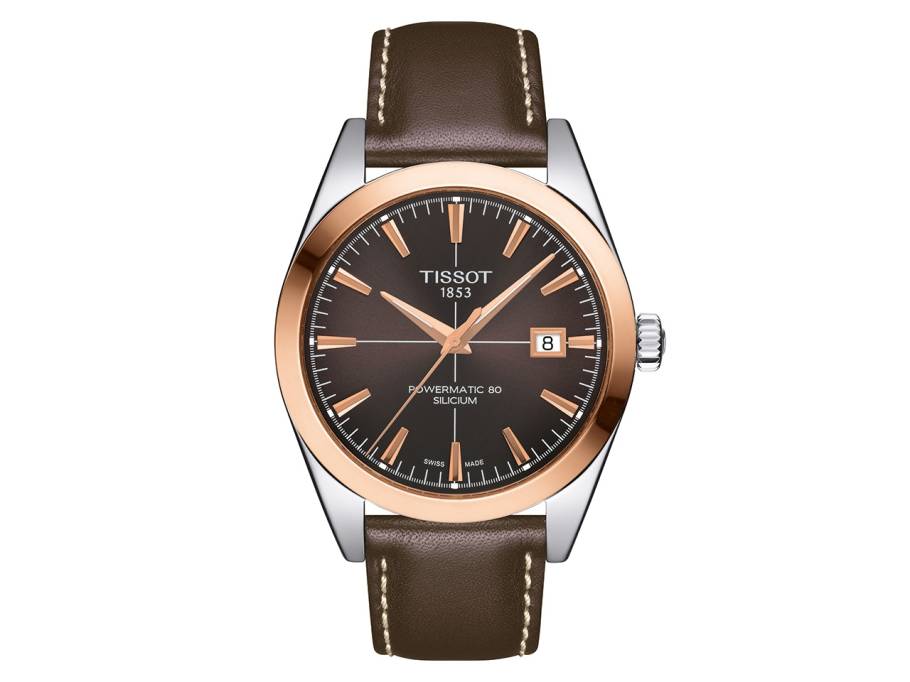Gentleman Powermatic 80 Silicium Edelstahl PVD rosé braun Lederband