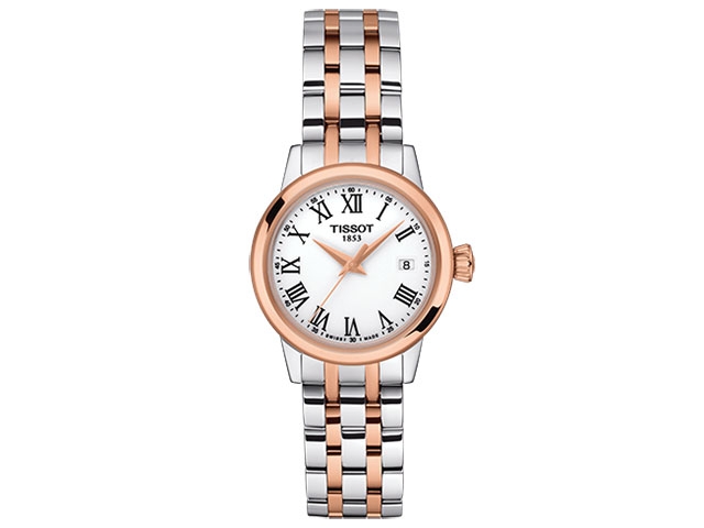 Classic Dream Lady Damenuhr weißes Zifferblatt Edelstahlband bicolor