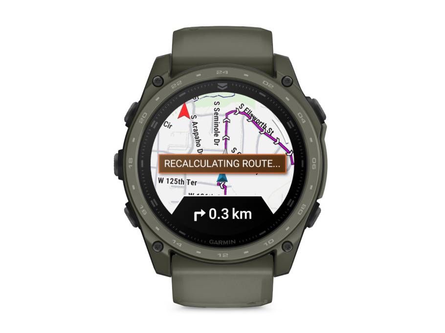 tactix 8 Cerakote Olivgrün Polymer und Titan 51mm AMOLED-Display grünes Silikonband