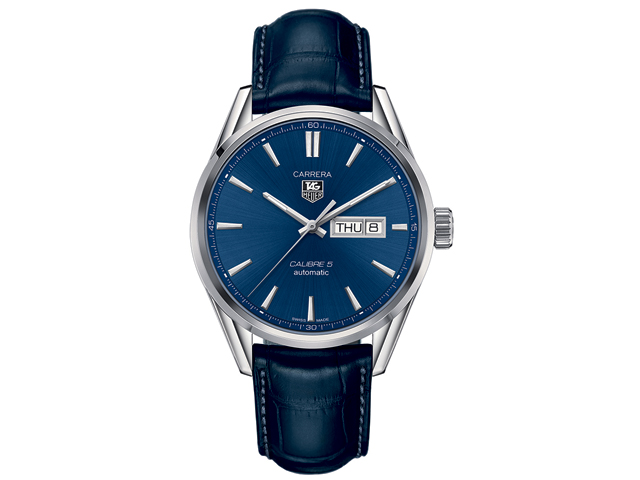 Tag heuer carrera calibre 5 blue dial deals