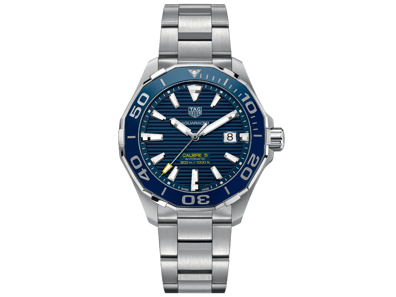 Aquaracer 300M Herrenuhr 41mm Automatik Keramiklunette blau orange