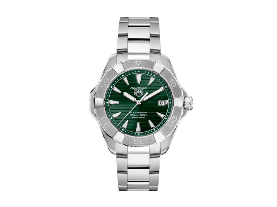 Aquaracer Professional 200 Solargraph Quarz Edelstahl 40mm grünes Zifferblatt Metallband