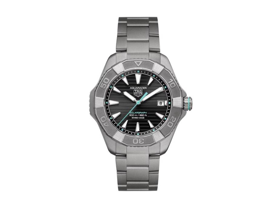 Aquaracer Professional 200 Solargraph Quarz Titan 40mm schwarzes Zifferblatt Metallband