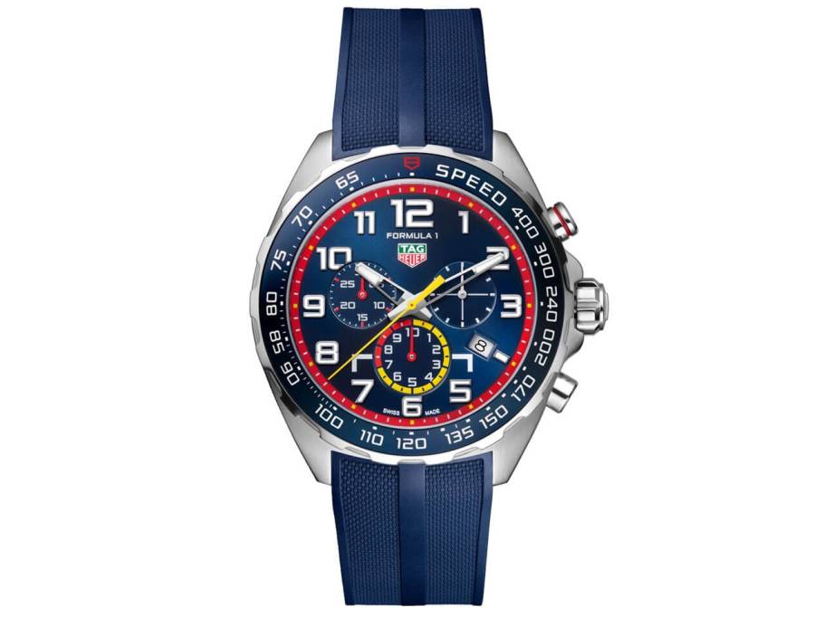 Formula 1 Chronograph x Red Bull Racing Quarz Edelstahl blaues Zifferblatt blaues Kautschukband