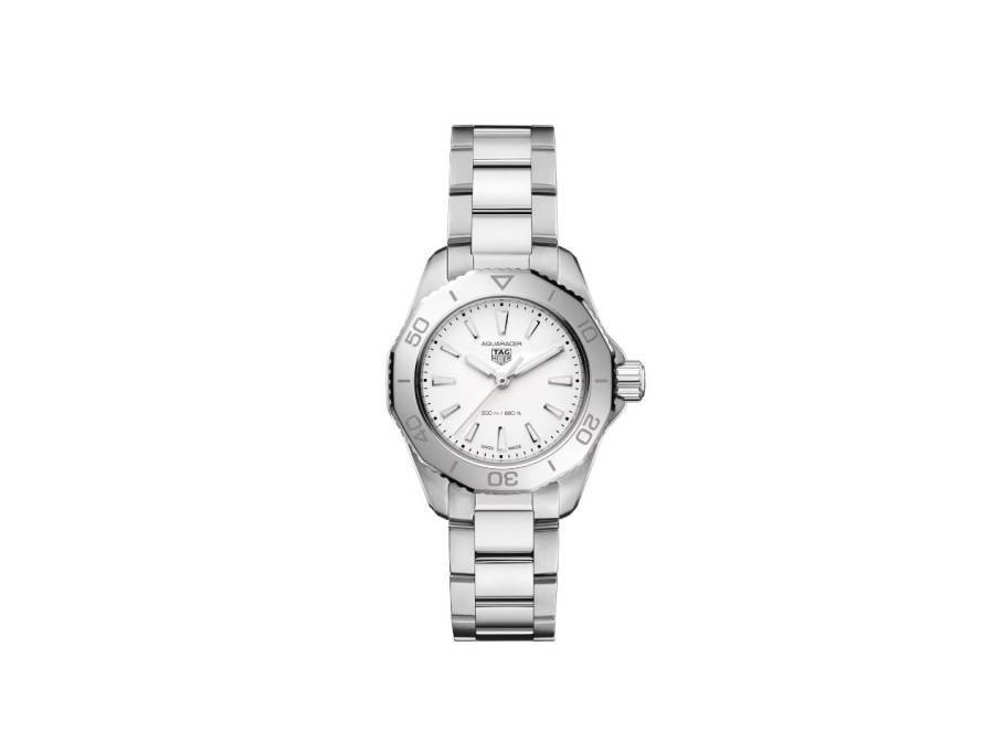 Aquaracer Professional 200 Quarz Edelstahl 30mm weißes Zifferblatt Metallband