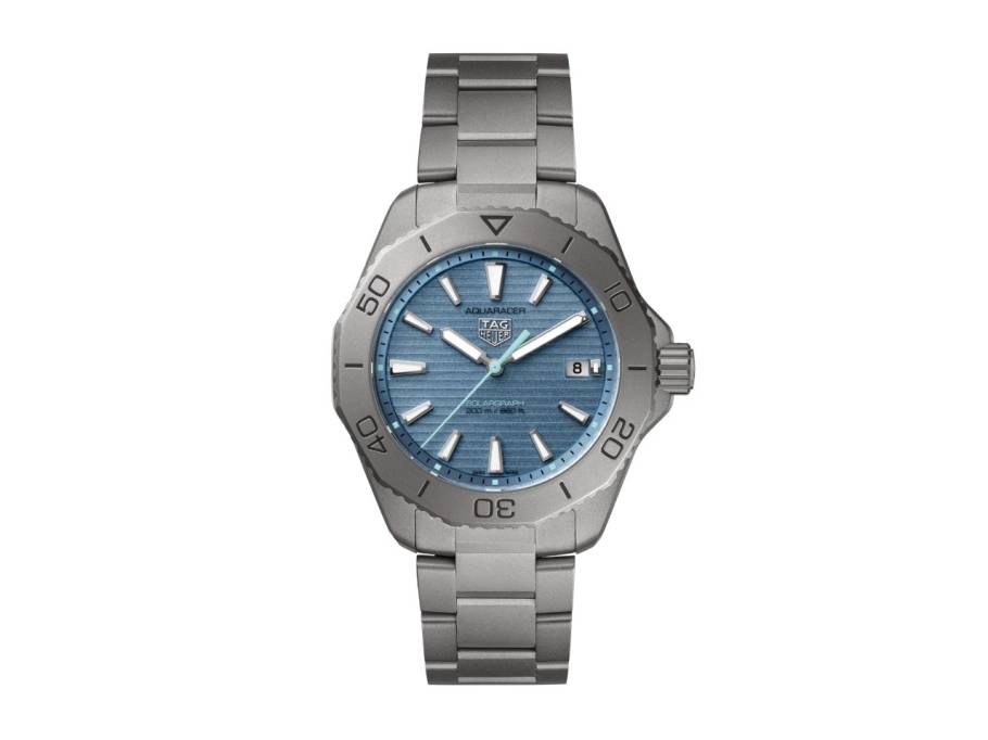Aquaracer Professional 200 Solargraph Titan 40mm blaues Zifferblatt Metallband