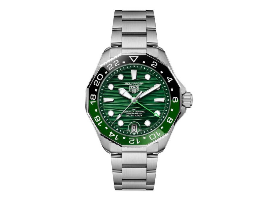  Aquaracer Professional 300 GMT Automatik Edelstahl 42mm grünes Zifferblatt Metallband