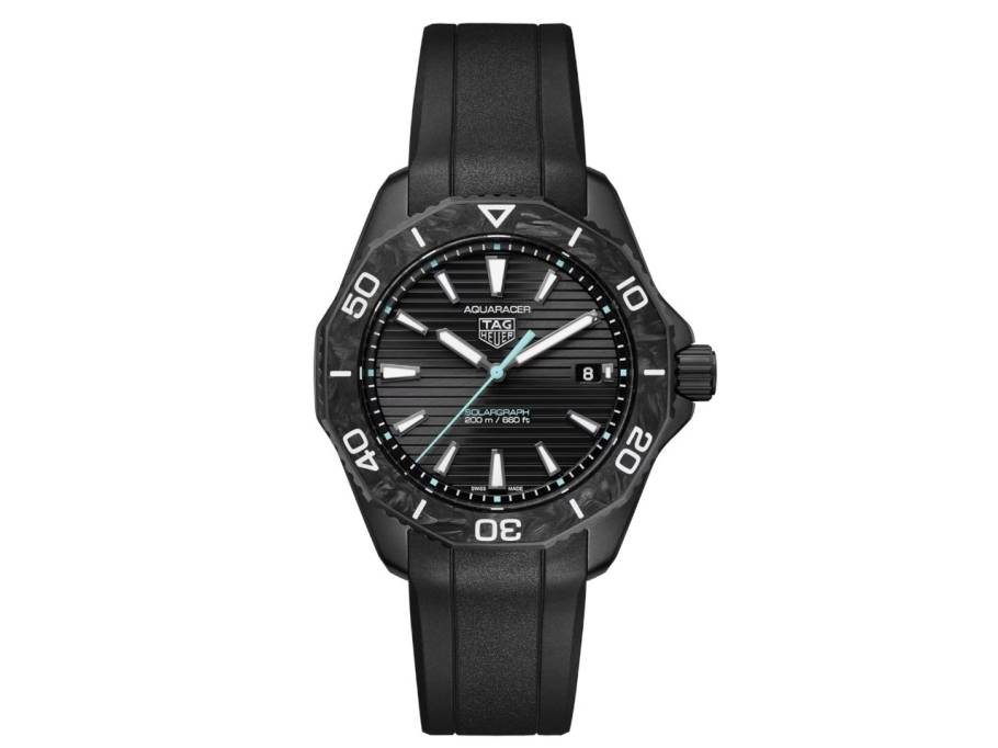 Aquaracer Professional 200 Solargraph Edelstahl Schwarz-DLC 40mm schwarzes Zifferblatt schwarzes Kautschukband
